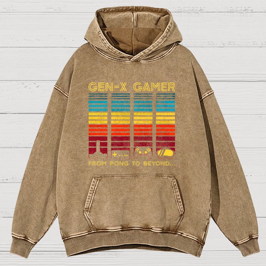 Gen-X Gamer Vintage Distressed Hoodie