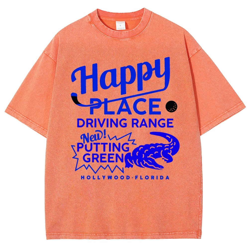 Happy Place Driving Range Vintage Distressed T-shirt
