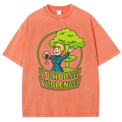 I Choose Violence & Green Atomic Vintage Distressed T-shirt