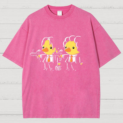 Duck Fiction Geeky Vintage Distressed T-shirt