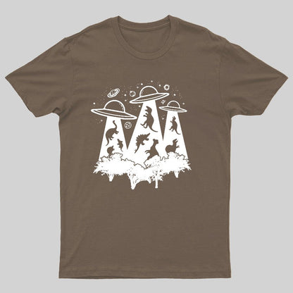 Dinosaur Alien Abduction Unisex Adult Geeky T-Shirt