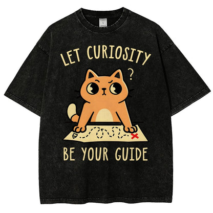 Let Curiosity Be Your Guide Vintage Distressed T-shirt