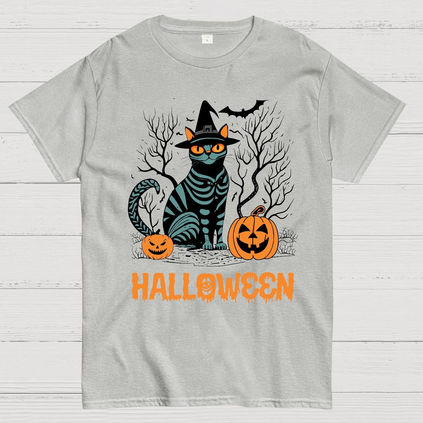 Halloween Black Cat Geeky T-Shirt