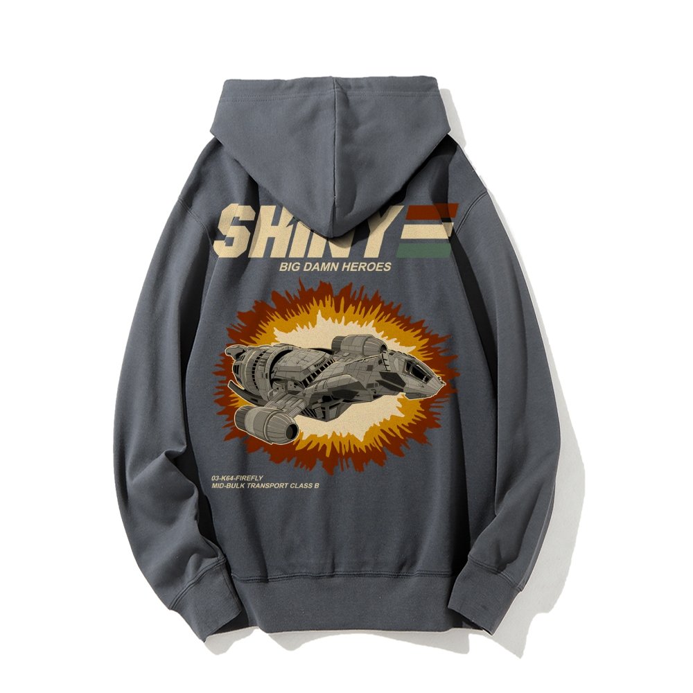 Shiny Heroes Printed Back Cotton Hoodie