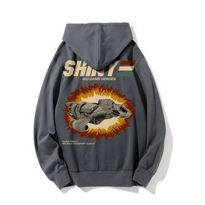 Shiny Heroes Printed Back Cotton Hoodie