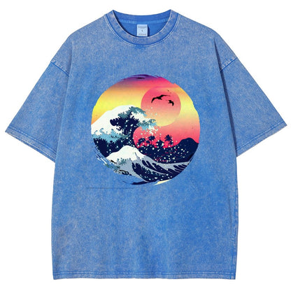 The Great Waves Vintage Distressed T-shirt