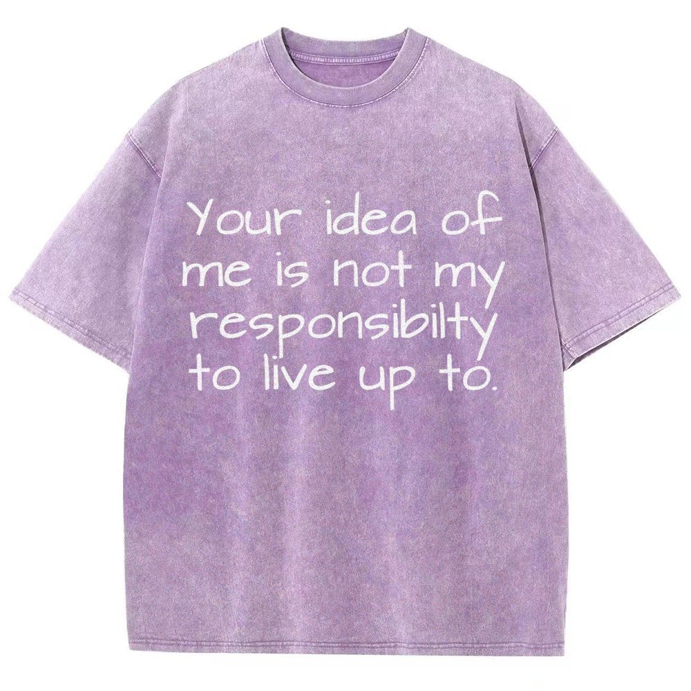 Your Idea Of Me Is Not My Resposibility To Live Up To Vintage Distressed T-shirt