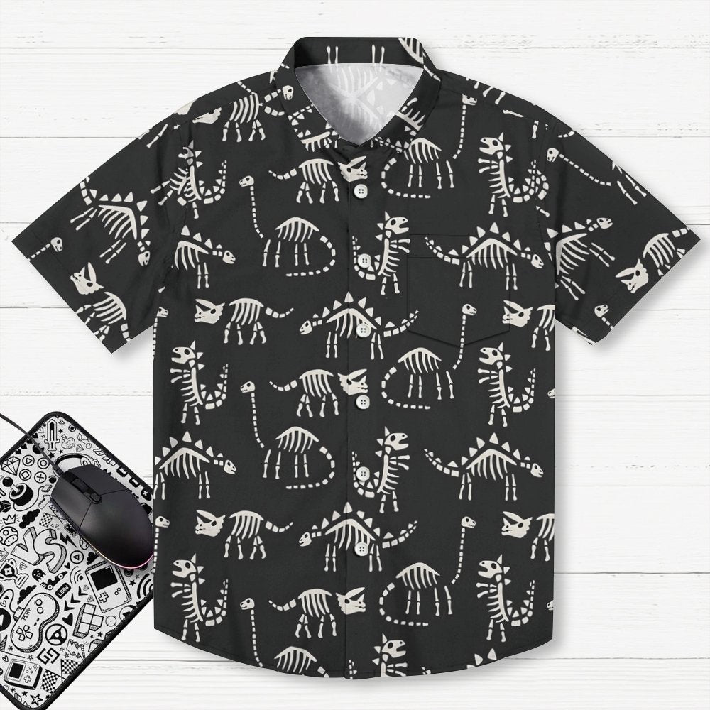 Dinosaur skeleton pattern Geek Hawaiian Shirt