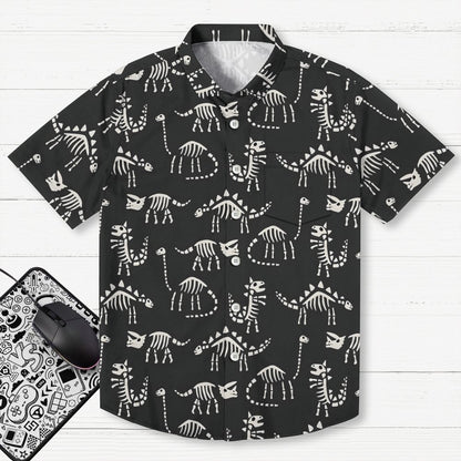 Dinosaur skeleton pattern Geek Hawaiian Shirt