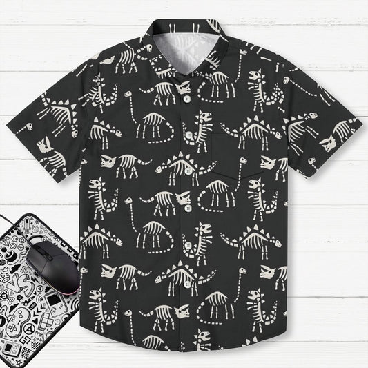 Dinosaur skeleton pattern Geek Hawaiian Shirt