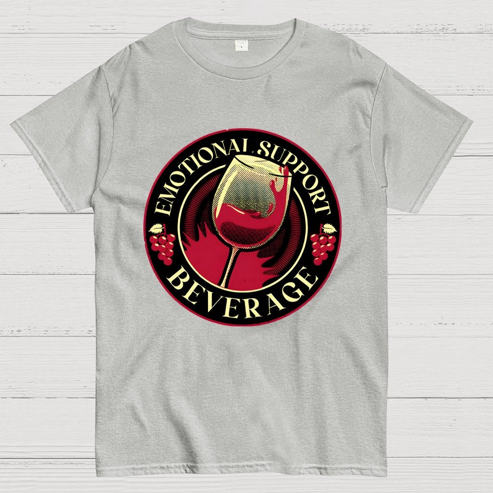 Emotional Support Beverage Wine Geek T-Shirt