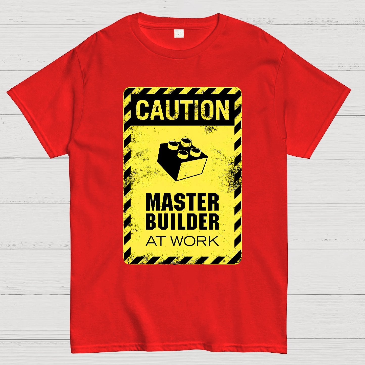 Caution Master Builder Geek T-Shirt
