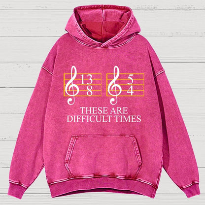 Music Difficult Times Vintage Distressed Hoodie