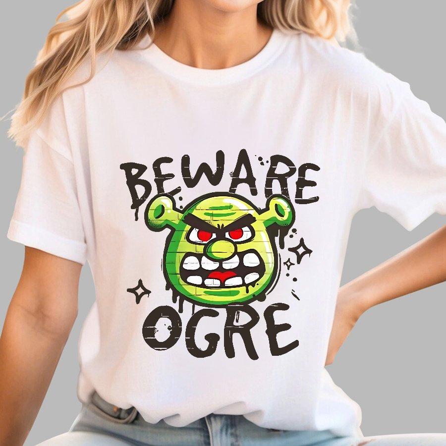 Beware Ogre Graffiti Geek T-Shirt