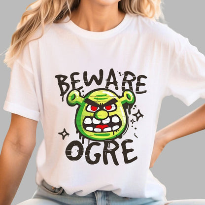 Beware Ogre Graffiti Geek T-Shirt