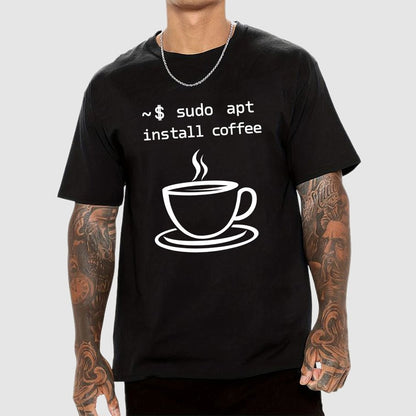 Sudo Apt-Get Install Coffee Geek T-Shirt