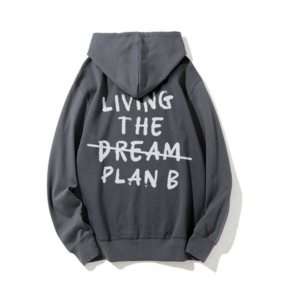 Living Plan B Printed Back Unisex Cotton Hoodie