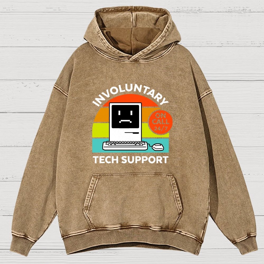 Overthinking Mode ON! Involuntary Tech Support Vintage Distressed Hoodie