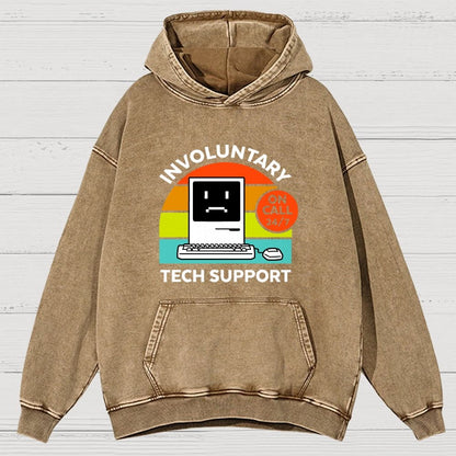 Overthinking Mode ON! Involuntary Tech Support Vintage Distressed Hoodie