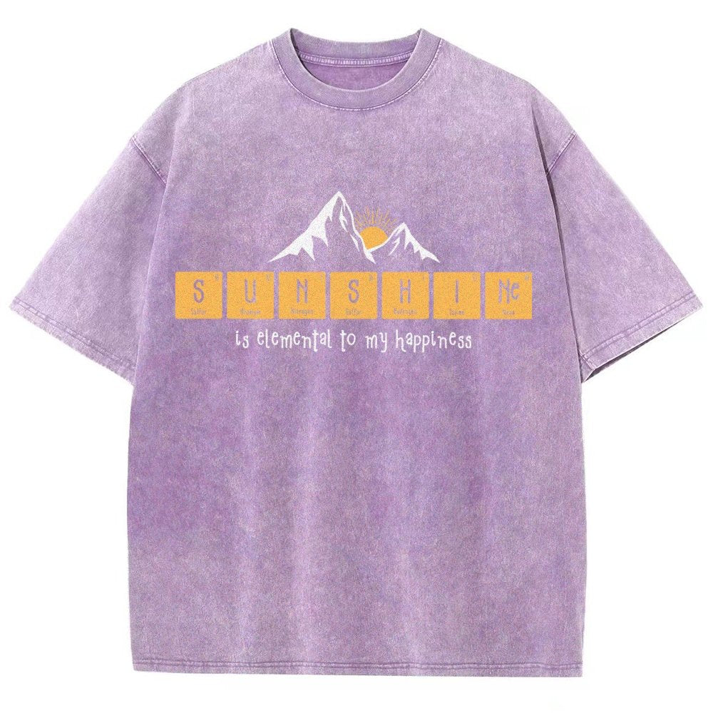 Sunshine Equals Happiness Vintage Distressed T-shirt