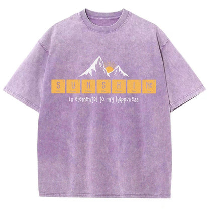 Sunshine Equals Happiness Vintage Distressed T-shirt