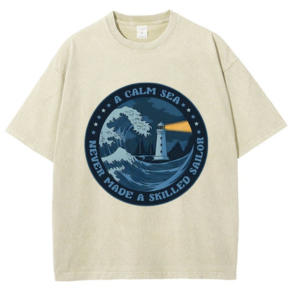 A Calm Sea Never Made A Skilled Sailor Vintage Distressed T-shirt