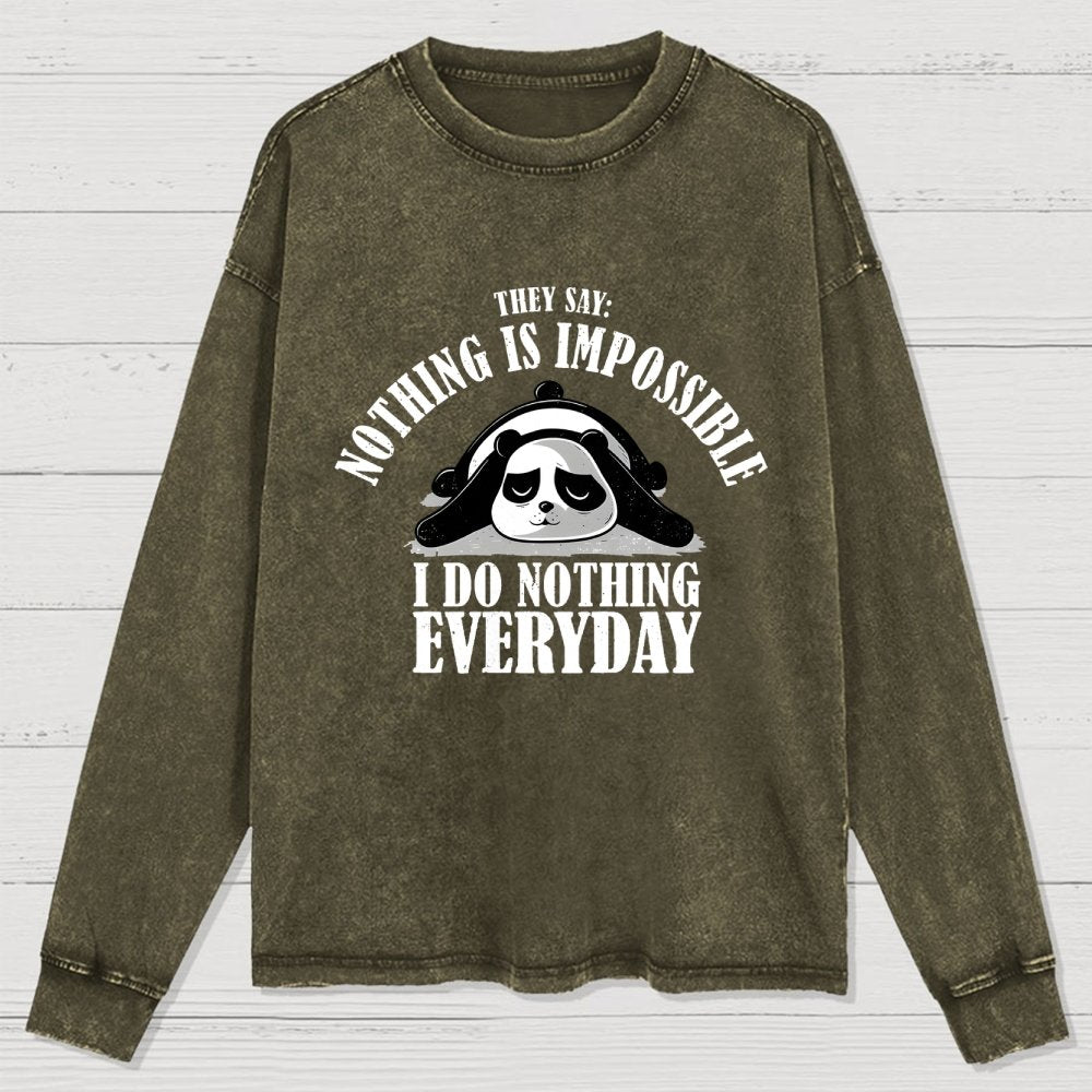 I Do Nothing Everyday Washed Long Sleeve Tee