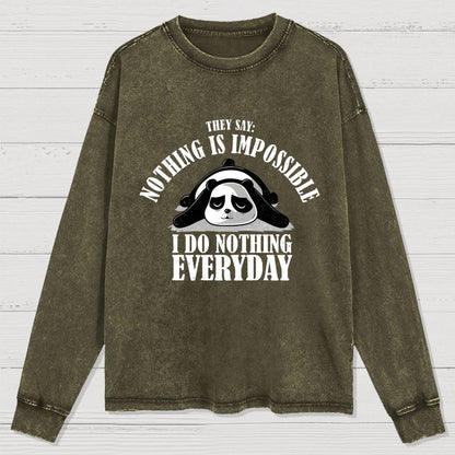 I Do Nothing Everyday Washed Long Sleeve Tee
