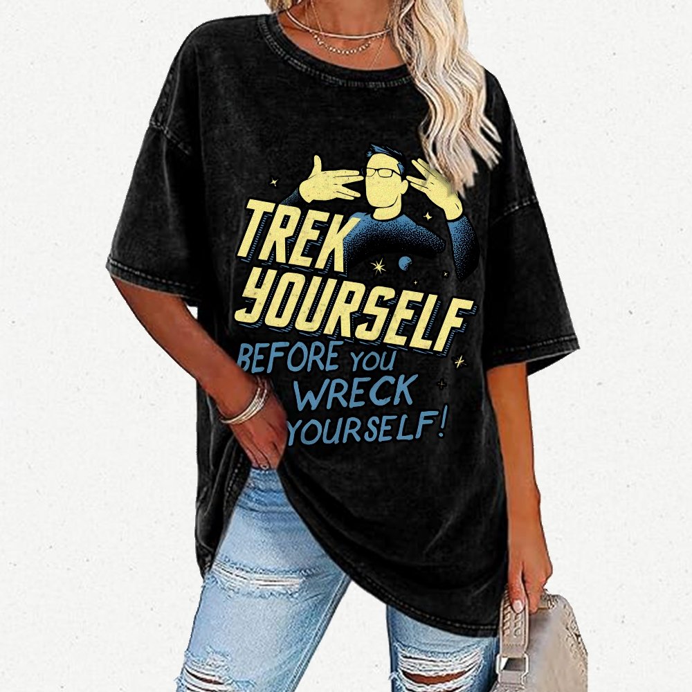 Track Yourself Before You Wreck Yourself  Vintage Distressed T-shirt