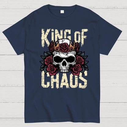 King of Chaos Skull Rose Crown Nerdy T-Shirt