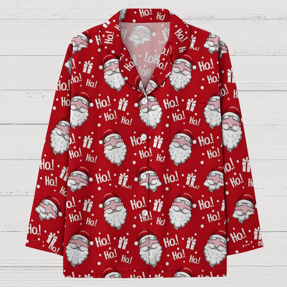 Unisex Christmas Print Geek Long Sleeve Pajama Set