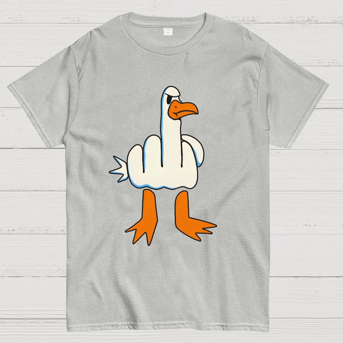 Rude Seagull Design Funny Geeky T-Shirt