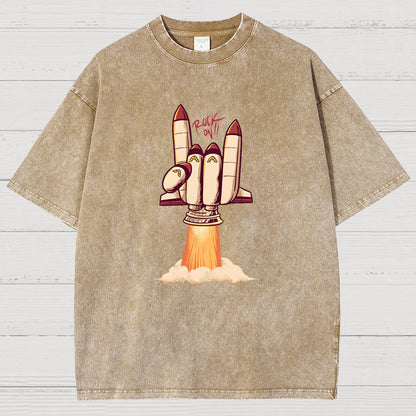 Rock On Rocket  Vintage Distressed T-shirt