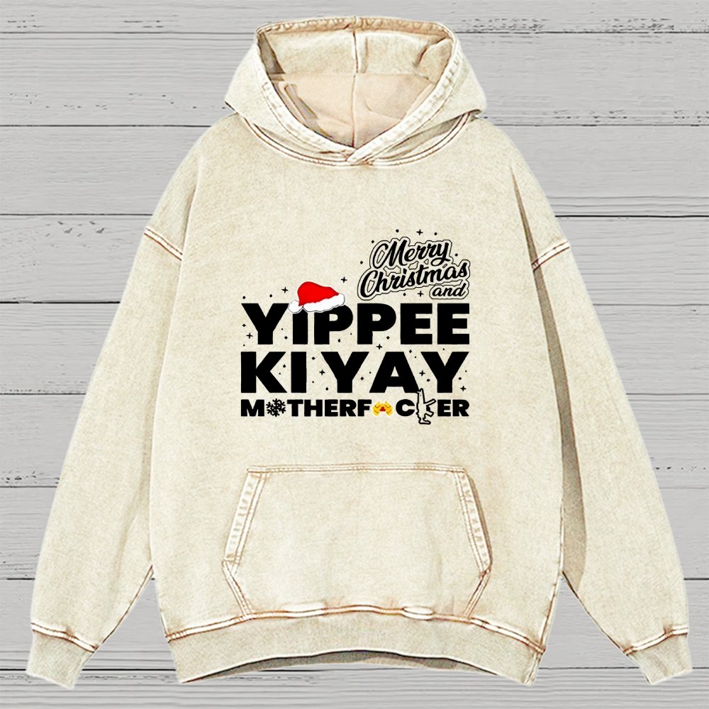 Merry Christmas And Yippee Ki Yay Motherfucker Vintage Distressed Hoodie