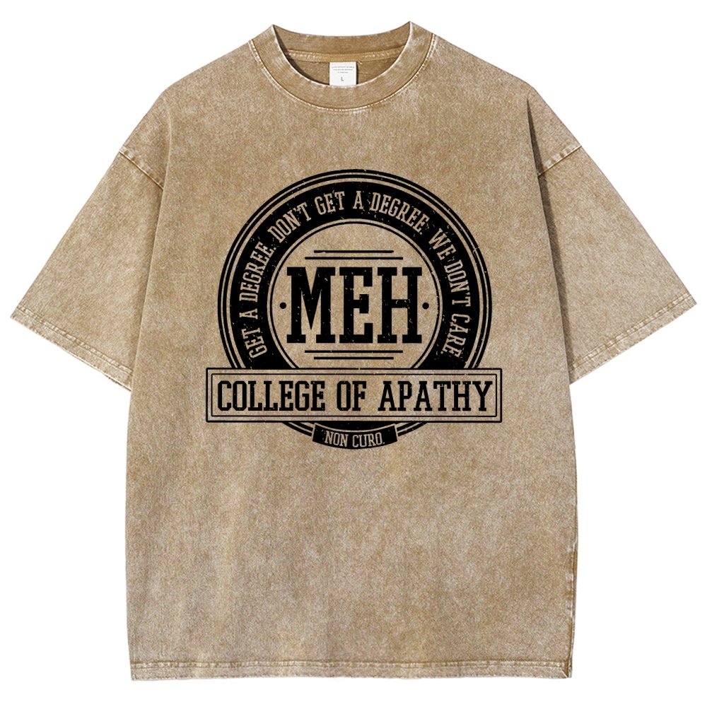 College of Apathy Vintage Distressed T-shirt
