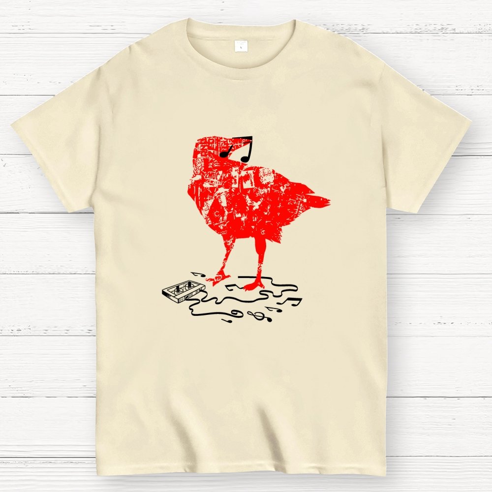 Crow Broken Cassete Tape Geek T-Shirt