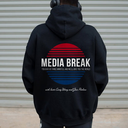 Media Break Printed Back Unisex Cotton Hoodie