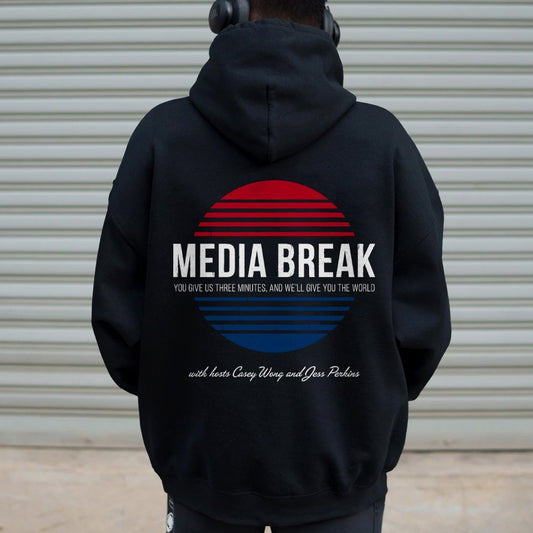 Media Break Printed Back Unisex Cotton Hoodie