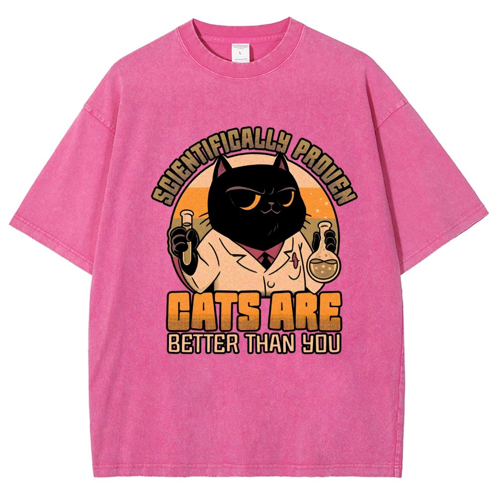 Cats Are Better Vintage Distressed T-shirt