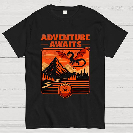 RPG Vintage Adventure Dragon Geek T-Shirt