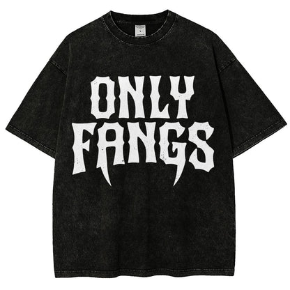 Only Fangs Vintage Distressed T-shirt