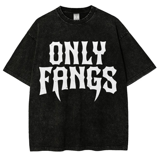 Only Fangs Vintage Distressed T-shirt
