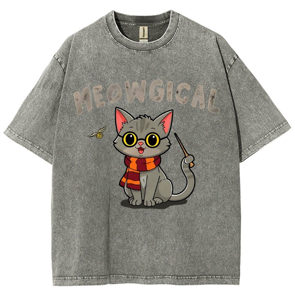 Meowgical Vintage Distressed T-shirt