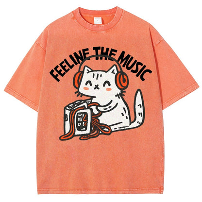Feeline the Music Vintage Distressed T-shirt