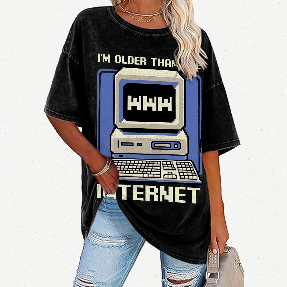 Older Than The Internet Vintage Distressed T-shirt
