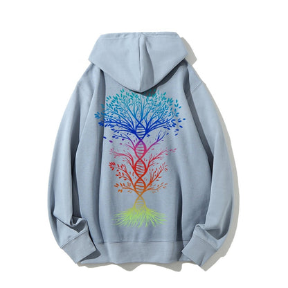 DNA Tree Of Life Science Printed Back Unisex Cotton Hoodie