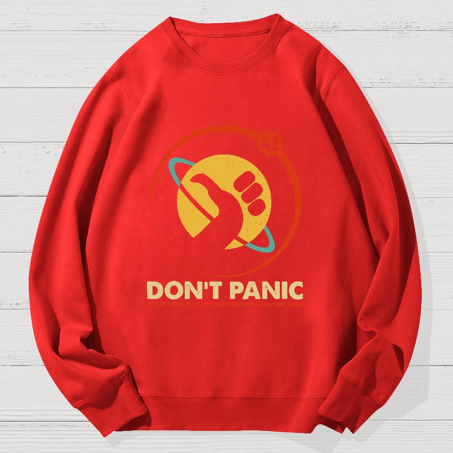 42 Answer to Life Universe Everything Don't Panic Geek Cotton Sweatshirt