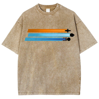 Space Racing Stripes Vintage Distressed T-shirt