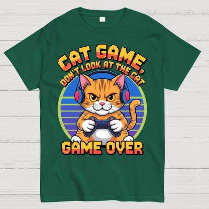 Funny Cat Game-Game Over Geek T-Shirt