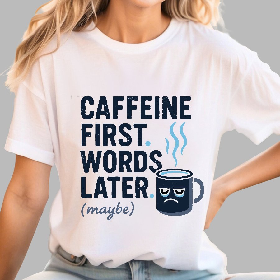 Caffeine First, Words Later Geek T-Shirt